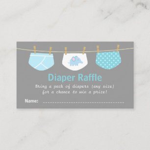 Tarjeta De Recepción Boy Baby Shower, cupé Diaper Raffle Tickets