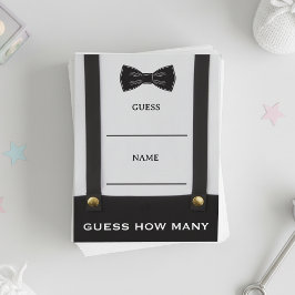 Tarjeta De Recepción Boy Baby Shower Gentleman Guess How Many Game