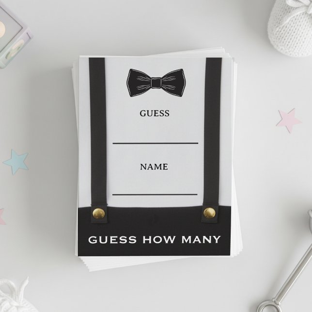 Tarjeta De Recepción Boy Baby Shower Gentleman Guess How Many Game (Boy Baby Shower Gentleman Guess How Many Game Enclosure Card
)