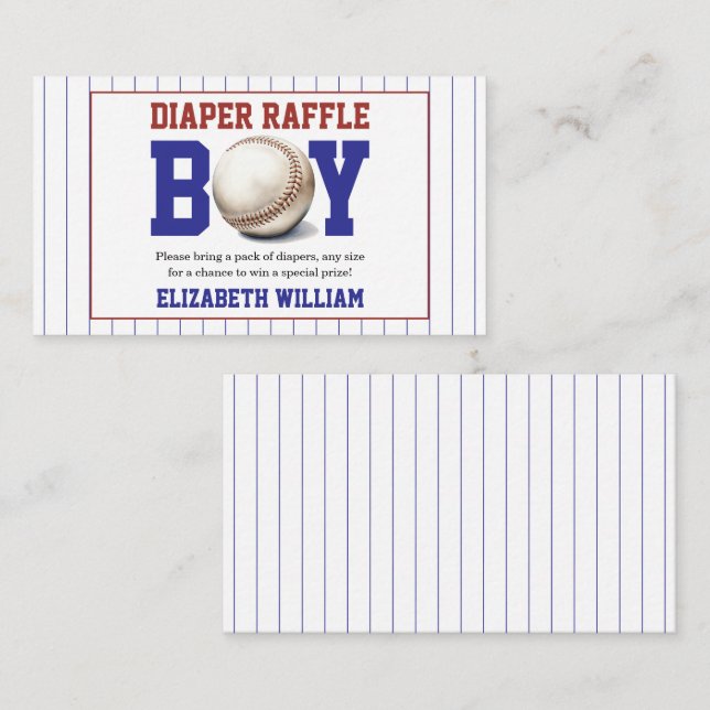 Tarjeta De Recepción Boy Baseball Baby Shower | Cute Sports Party (Anverso / Reverso)