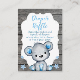 Tarjeta De Recepción Boy Bear Diaper Raffle Ticket Teddy Shower