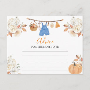 Tarjeta De Recepción Boy Clothes Pumpkin Baby Shower Consejos Para Mamá