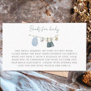 Tarjeta De Recepción Boy Clothes Watercolor Baby Shower Book para bebé