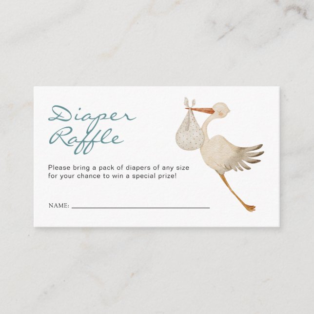 Tarjeta De Recepción Boy Diaper Raffle (Anverso)