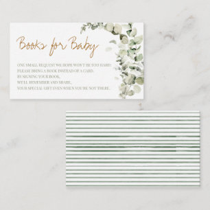 Tarjeta De Recepción Boy Eucalyptus Boho Libros Minimalistas Para Bebés