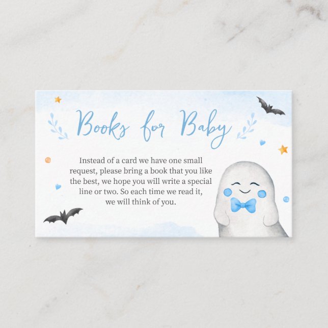 Tarjeta De Recepción Boy Ghost Halloween Baby Shower Boys for Baby (Anverso)