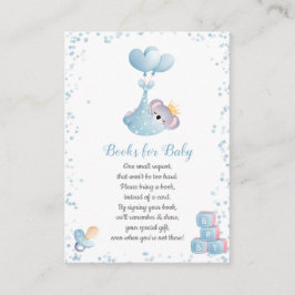 Tarjeta De Recepción Boy Koala lleva libros azules para Baby Shower