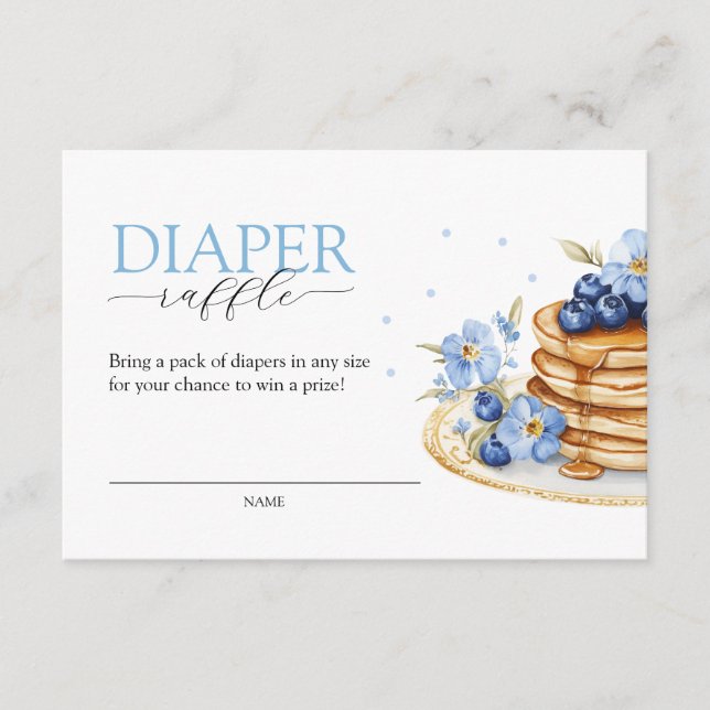 Tarjeta De Recepción Boy Pancake Baby Brunch Diaper Raffle Baby Shower (Anverso)