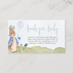 Tarjeta De Recepción Boy Peter Rabbit Baby Shower Books para el bebé
