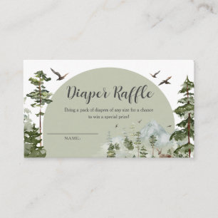 Tarjeta De Recepción Boy Pine Tree Forest Baby Shower Diaper Raffle
