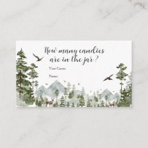 Tarjeta De Recepción Boy Pine Tree Forest Mountain ¿Cuántos Canes?