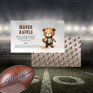 Tarjeta De Recepción Boy Teddy Bear Diaper Estadounidense De Fútbol Raf