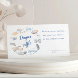 Tarjeta De Recepción Boy Transportation Cars Baby Shower Raffle Ticket