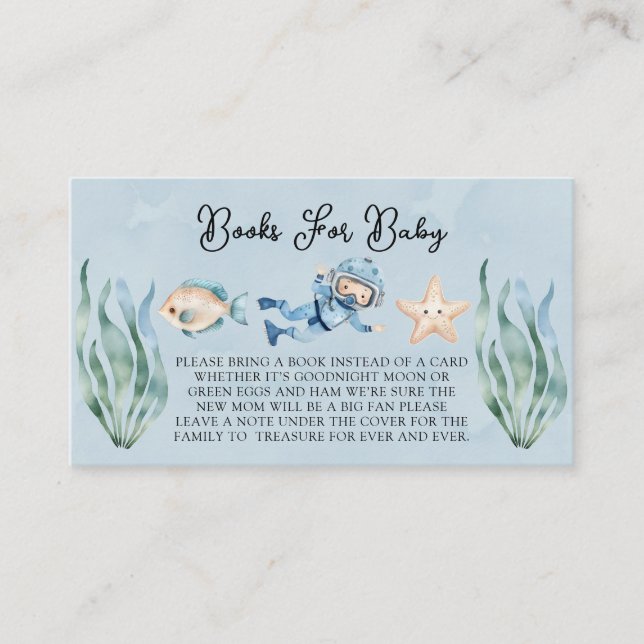 Tarjeta De Recepción Boy Under the Sea Boy Books for Baby (Anverso)