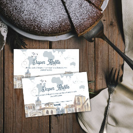 Tarjeta De Recepción Boy World Map Airplane Diaper Raffle Baby Shower