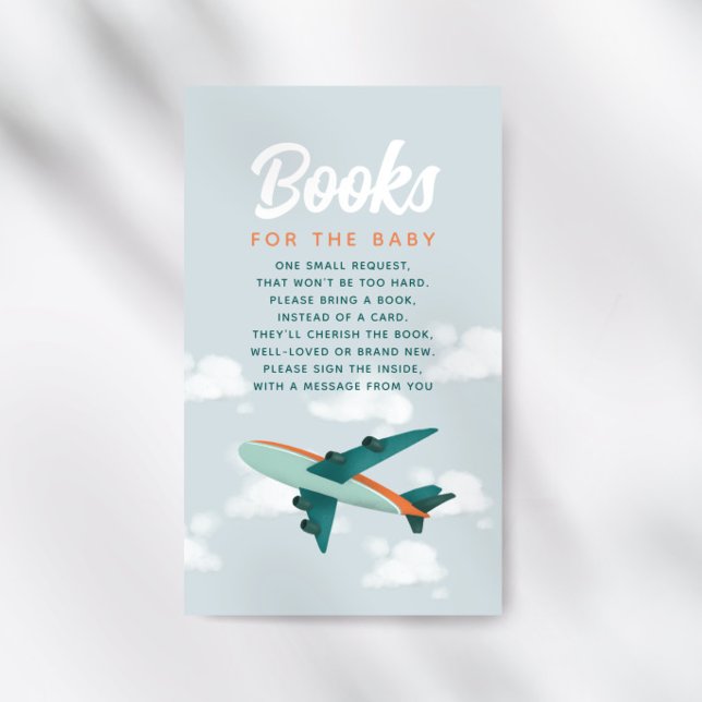 Tarjeta De Recepción Boys Airplane Viajar Libros Baby Shower Para Bebé (Subido por el creador)