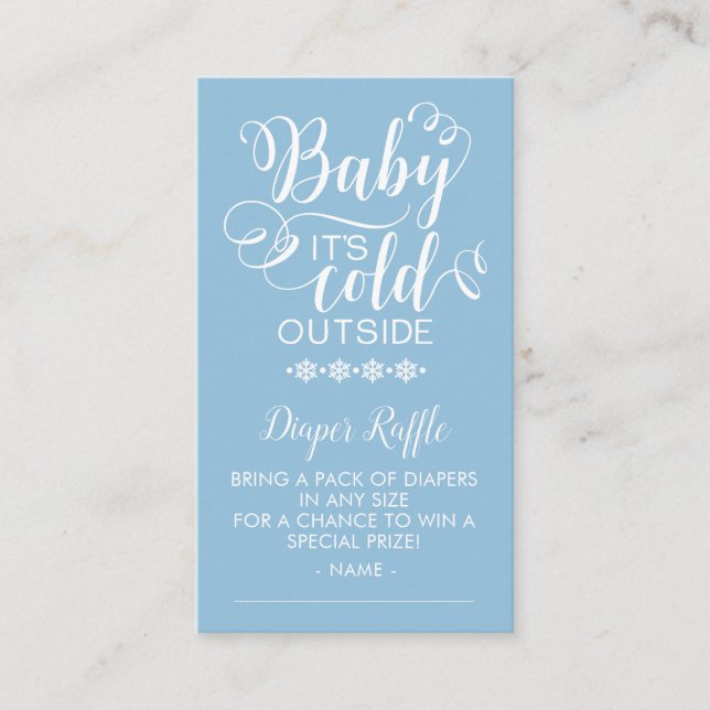 Tarjeta De Recepción Boys Diaper Raffle Baby It's Cold Exterior Card (Anverso)