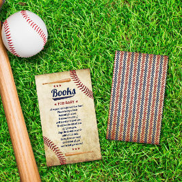 Tarjeta De Recepción Boys Vintage Baseball Baby Shower Book Request