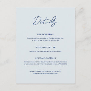 Tarjeta De Recepción Bradford Modern Boda