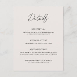 Tarjeta De Recepción Bradford Modern Boda
