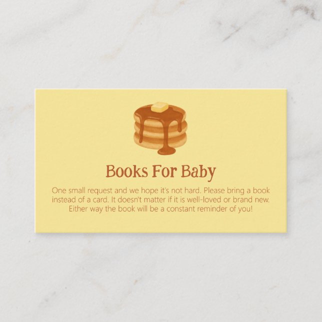 Tarjeta De Recepción Breakfast Brunch Theme Baby Shower Book Request (Anverso)