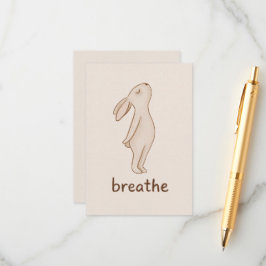 Tarjeta De Recepción Breathe Minimal Bunny Encouragement Card