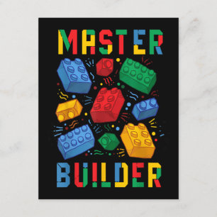 Tarjeta De Recepción Brick Builder Funny Blocks Building Master Builder