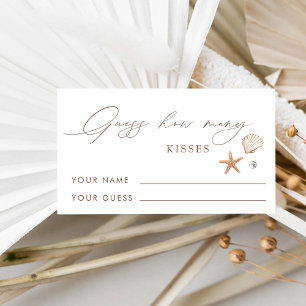 Tarjeta De Recepción Bridal Bridal Coastal Shower: Cuántos Kiss de jueg