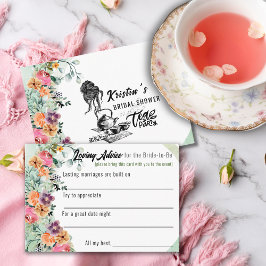 Tarjeta De Recepción Bridal Shower Tea Fiesta Consejos de amor
