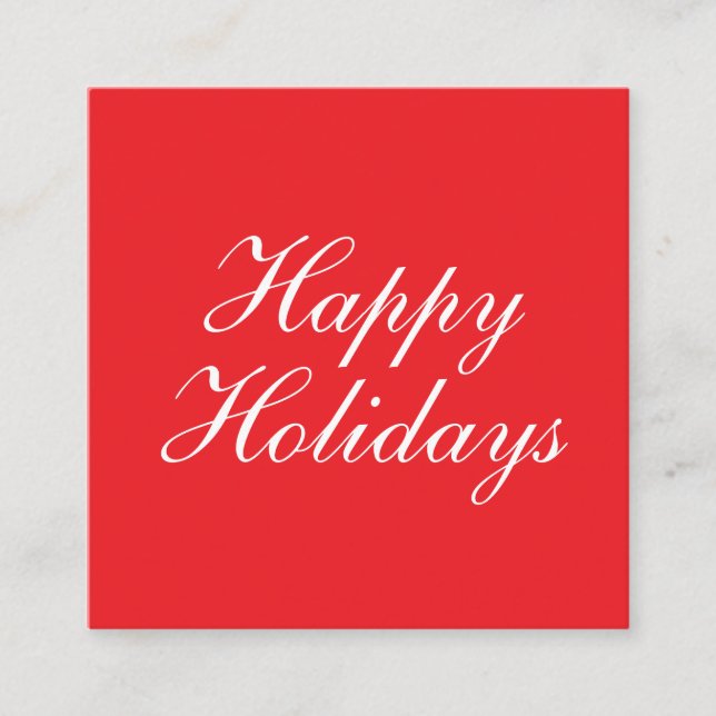 Tarjeta De Recepción Bright Red Plain Elegant Happy Holidays Card (Anverso)