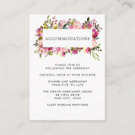 Tarjeta De Recepción Brillante Bloom | Alojamiento en Hotel BODA