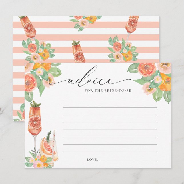 Tarjeta De Recepción Brillante consejo de cóctel para la novia (Anverso / Reverso)