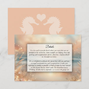 Tarjeta De Recepción Brillo de Costa y Bodas Sueños de Puesta de Sol