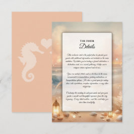 Tarjeta De Recepción Brillo en la Costa y Sueños de Atardecer Boda