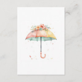 Tarjeta De Recepción Bring a Book Floral Umbrella Baby Sprinkle Insert