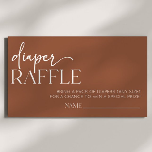 Tarjeta De Recepción Brown Boho Bohemian Baby Shower Diaper Raffle (Subido por el creador)
