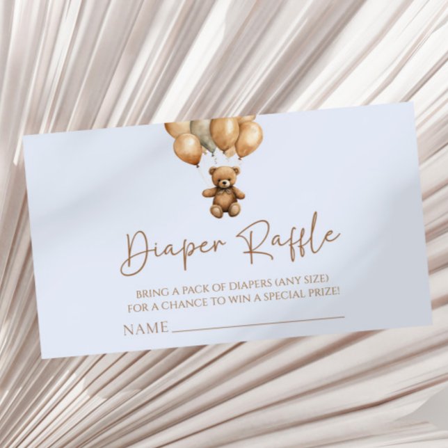Tarjeta De Recepción Brown Boho Teddy Bear Baby Shower Diaper Raffle (Subido por el creador)