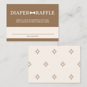 Tarjeta De Recepción Brown Bow Tie Diaper Raffle