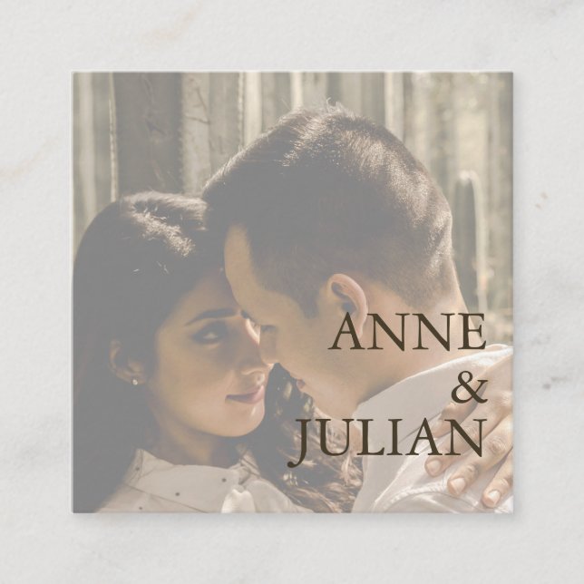 Tarjeta De Recepción Brown Scannable QR Code Wedding Enclosure Card (Anverso)