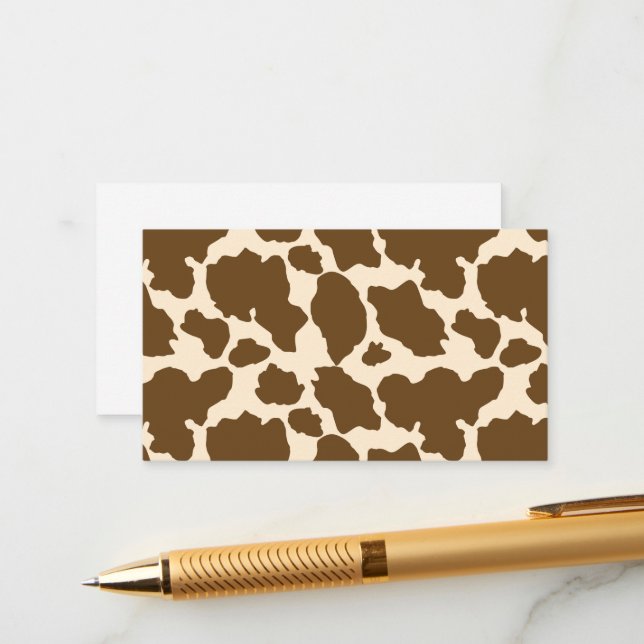 Tarjeta De Recepción Brown Spots Cow Print Farmer Farm Animals Classy (Anverso/Reverso In Situ)