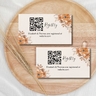 Tarjeta De Recepción Brown Watercolor Flowers Boho Bridal Swower
