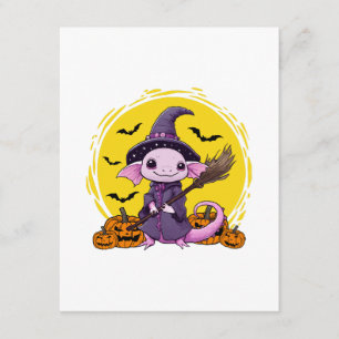 Tarjeta De Recepción Bruja de Halloween de Ajolote Lindo