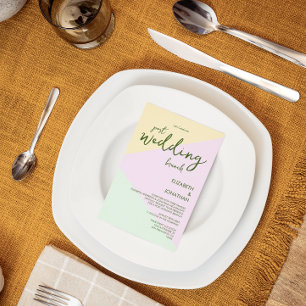 Tarjeta De Recepción Brunch geométrico post-Boda Pastel silenciado