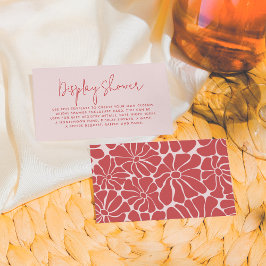 Tarjeta De Recepción Brunch nodal rosa y rojo groovy retro