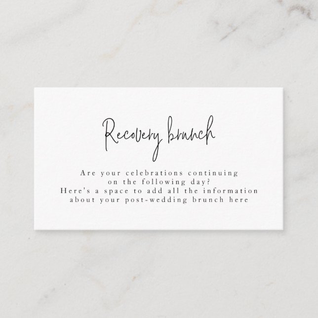 Tarjeta De Recepción Brunch posterior al Boda de moda Script (Anverso)