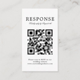 Tarjeta De Recepción BUDGET Classic Simple Wedding Rsvp QR Code