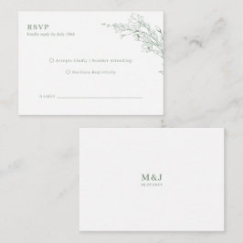 Tarjeta De Recepción BUDGET Elegant Sage Green Floral Wreath Wedding