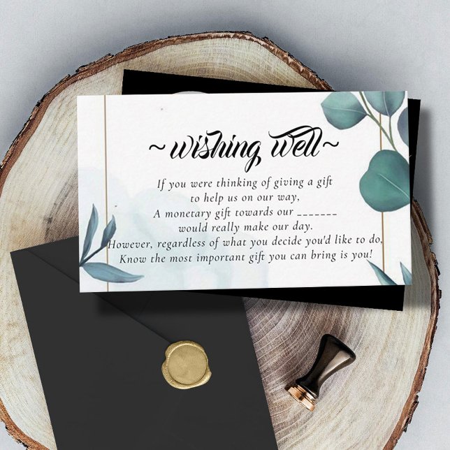 Tarjeta De Recepción Buen deseo botánico verde para Boda (Subido por el creador)