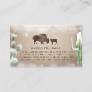 Tarjeta De Recepción Búfalo Bison Desert Cacti Libros De Nieve Para Beb