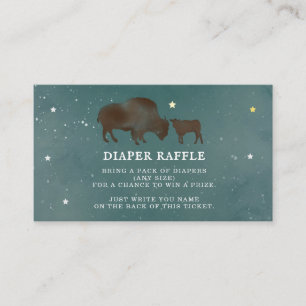 Tarjeta De Recepción Búfalo Watercolor Stars Baby Shower Diaper Raffle
